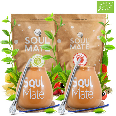 Σετ Yerba Mate για δύο άτομα: Soul Mate 2x500γρ + 2x Καλαμπάς + 2x Bombilla