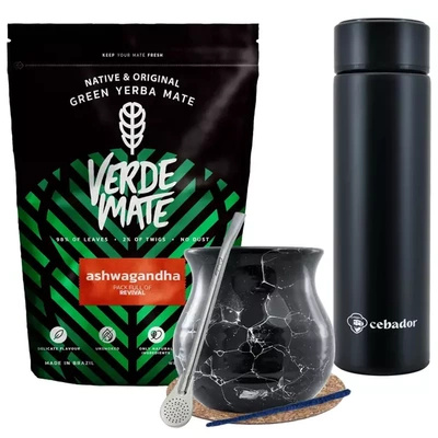 Yerba Verde Mate Ashwagandha 500g θερμός σετ