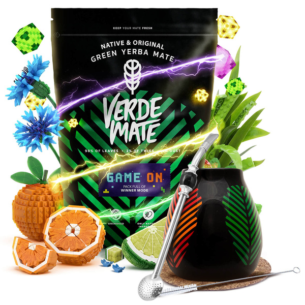 Σετ Yerba Mate Verde Mate Game On 400γρ 0,4κιλά Καλαμπάς  + Bombilla