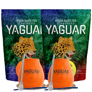Σετ Yerba Mate Yaguar Naranja 500g + Yaguar Menta Limon 500g