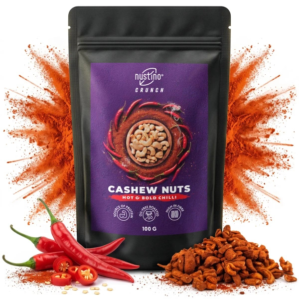 Nustino Crunch – καβουρδισμένα κάσιους – Hot & Bold Chilli 100 γρ.