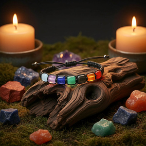 Βραχιόλι «Επτά Τσάκρα» – με κορδόνι