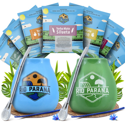 Σετ Yerba Mate Rio Parana για δύο άτομα Calabash Bombilla