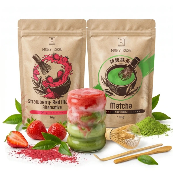 Σετ για χρωματιστό Matcha Latte: Matcha + Red Matcha + αξεσουάρ