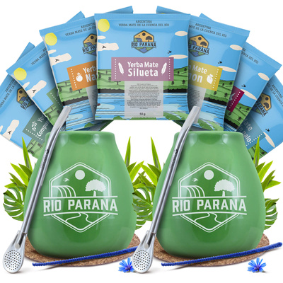Σετ Yerba Mate Rio Parana για δύο άτομα Calabash Bombilla