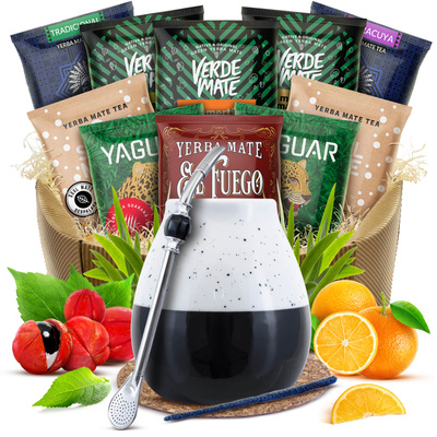 Σετ δώρου Yerba Mate calabash bombilla 10x50g