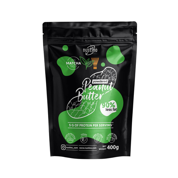 Nustino – Φυστικοβούτυρο σε σκόνη – Matcha (χωρίς προσθήκη ζάχαρη) 400 g