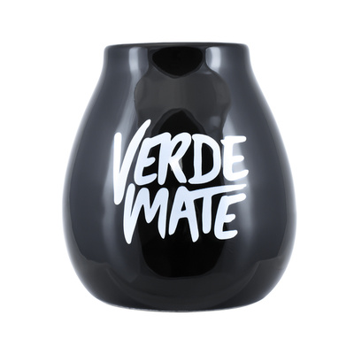 Κεραμική κούπα για μάτε με λογότυπο Verde Mate (μαύρη) 350 ml