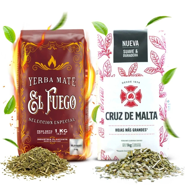 Σετ Yerba Mate Elaborada: El Fuego 1κιλά + Cruz de Malta 1κιλά