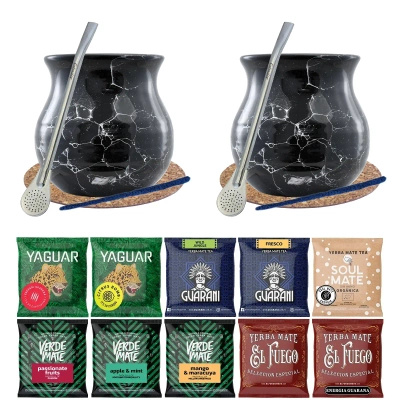Σετ Yerba Mate 10x50g 2x Calabash + 2x Bombilla