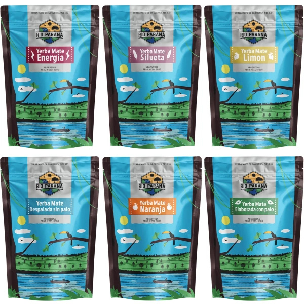 Σετ Yerba Mate Rio Parana διαφόρων τύπων 6x500g