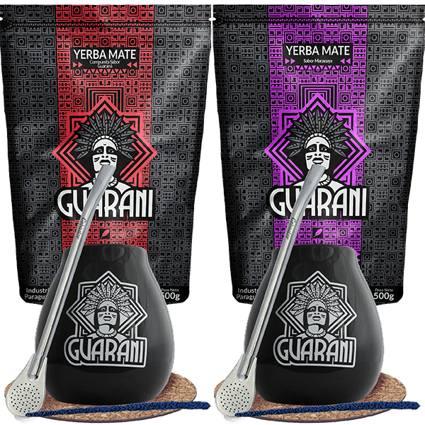 Σετ mate τσάι Guarani Bombilla Mate Κύπελλο για δύο άτομα