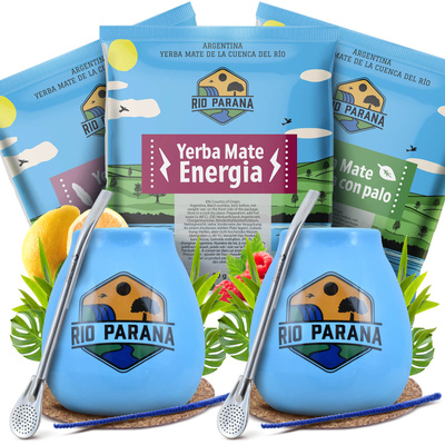 Σετ Yerba Mate Rio Parana για δύο άτομα Calabash Bombilla