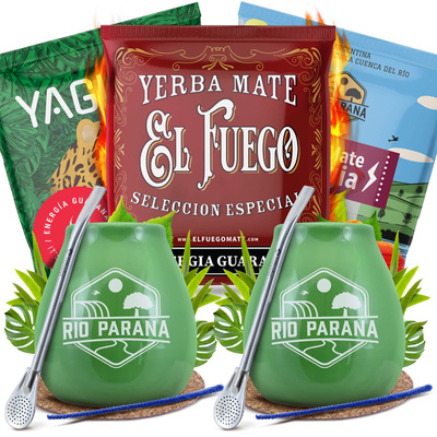 Yerba Mate Energia Set ΓΙΑ ΔΥΟ Calabash Bombilla