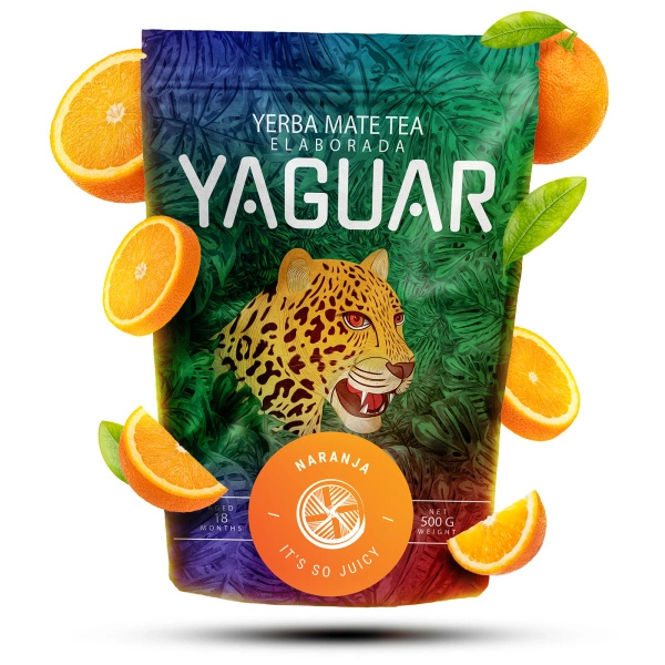 Σετ Yerba Mate Yaguar Naranja 500g + Yaguar Menta Limon 500g