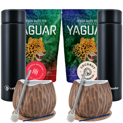 Yerba Mate Καρύδα Θερμός σετ για δύο άτομα 1000g