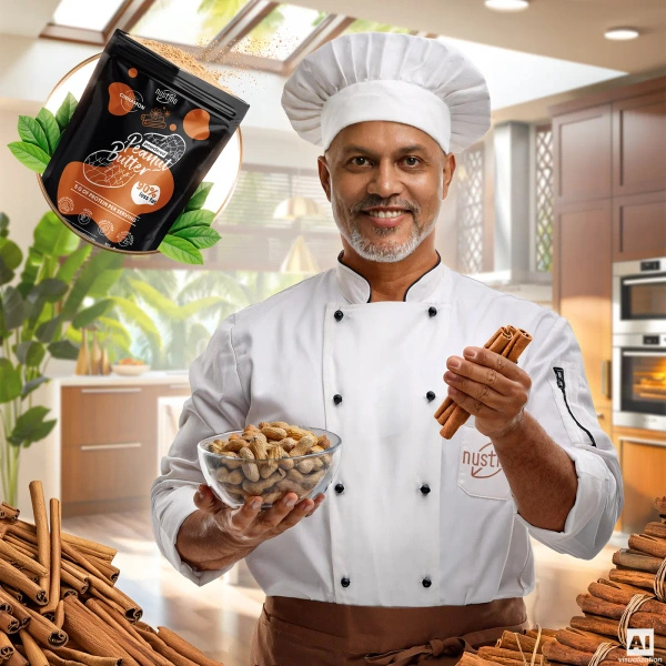 Nustino – Φυστικοβούτυρο σε σκόνη – Cinnamon (χωρίς προσθήκη ζάχαρη) 400 γρ.