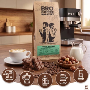 Bro Coffee Roastery – Καφές ολόκληρος Brazil Mogiana Premium 1 κιλό