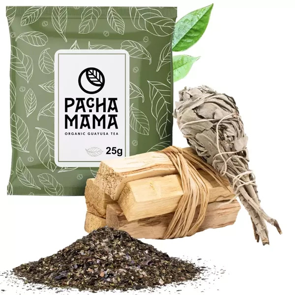 Σετ θυμιάματος Palo santo + δέσμη φασκόμηλου + Guayusa