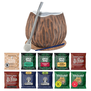 Σετ Yerba Mate 10x50g Calabash Coconut Bombilla 500g