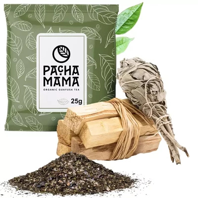 Σετ θυμιάματος Palo santo + δέσμη φασκόμηλου + Guayusa
