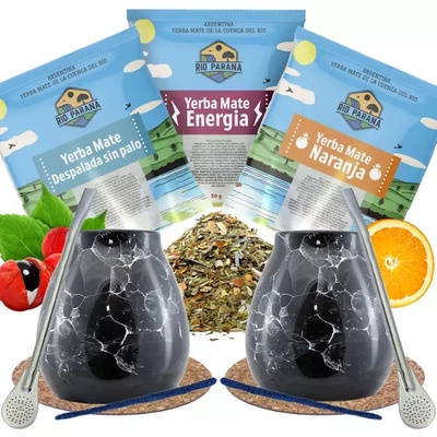 Σετ Yerba Mate για δύο άτομα Calabash + Bombilla
