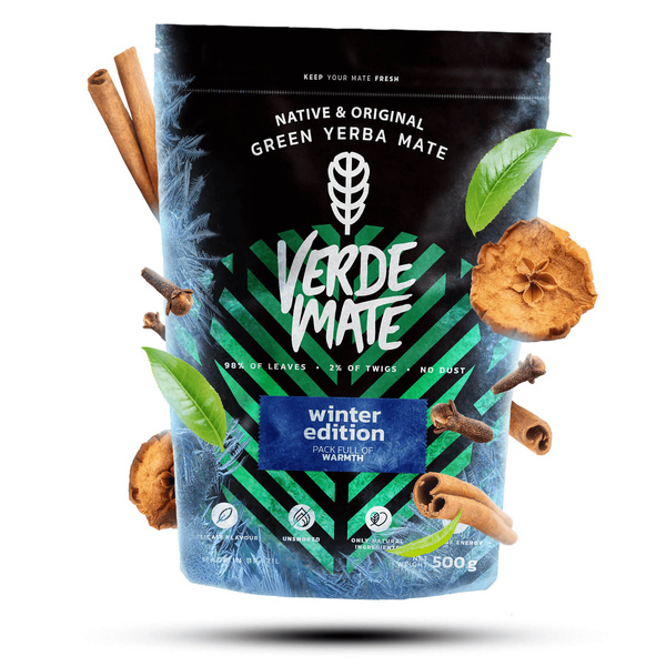 Χριστουγεννιάτικο σετ δώρου γιέρμπα ματέ Verde Mate Winter Edition 500γρ + καλαμπάσα και μπομπίγια