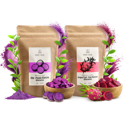 Σετ πολύχρωμων matcha: Pink Matcha + Purple Matcha