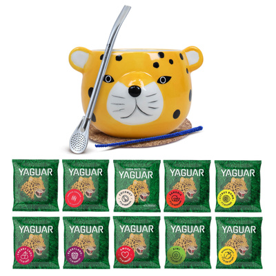 Σετ Yerba Mate: δείγματα Yaguar 10x50γρ + Καλαμπάς + Bombilla