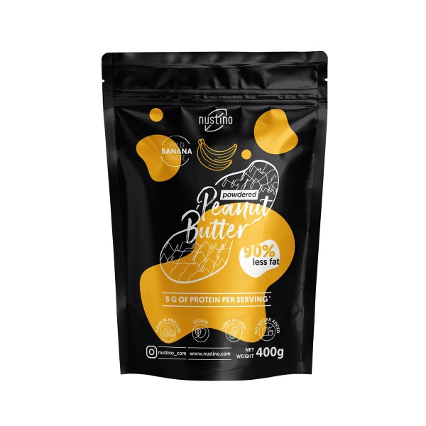Nustino – Φυστικοβούτυρο σε σκόνη – Banana (χωρίς προσθήκη ζάχαρη) 400 γρ.