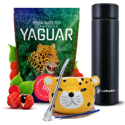 Yerba Mate Yaguar Energia 500g σετ θερμός με καλαμπάσα