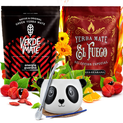 Σετ Yerba Mate Verde Mate El Fuego Energia 2x500g + αξεσουάρ