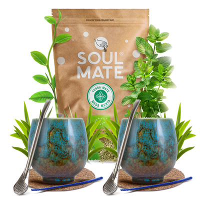 Σετ Yerba Mate Soul Mate 500γρ 0,5κιλά 2x Καλαμπάς + 2x Bombilla