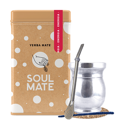 Σετ Yerbera Yerba Mate Soul Mate Organica 0.5kg Palo Santo