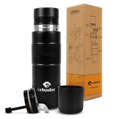 Yerbomos XL ALL IN ONE - 750ml - Κύπελλο Mate, θερμός και bombilla σε ένα (μαύρο)
