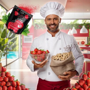 Nustino – Φυστικοβούτυρο σε σκόνη – Strawberry (χωρίς προσθήκη ζάχαρη) 400 γρ.