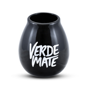 Κεραμική κούπα για μάτε με λογότυπο Verde Mate (μαύρη) 350 ml
