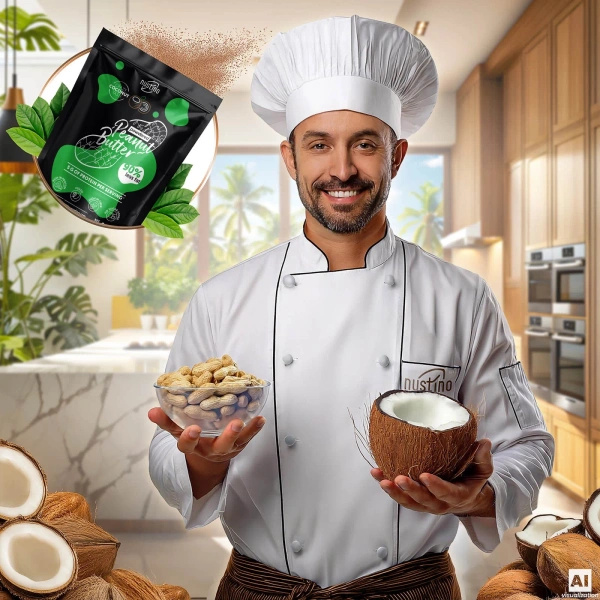 Nustino – Φυστικοβούτυρο σε σκόνη – Coconut (χωρίς προσθήκη ζάχαρη) 400 γρ.