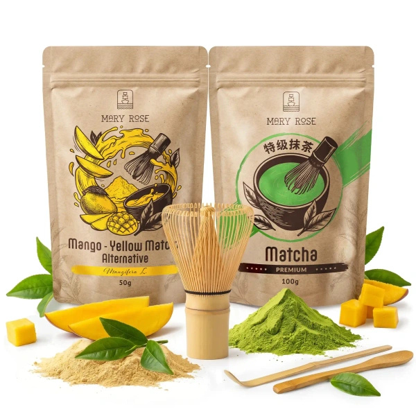 Σετ για χρωματιστό Matcha Latte: Matcha + Yellow Matcha + αξεσουάρ