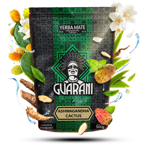 Yerba Mate set Guarani Ashwagandha 500g Calabash + Bombilla