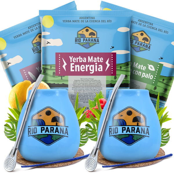 Σετ Yerba Mate Rio Parana για δύο άτομα Calabash Bombilla