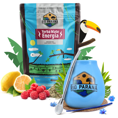 Yerba Mate σετ Rio Parana Energia 500g Calabash + Bombilla