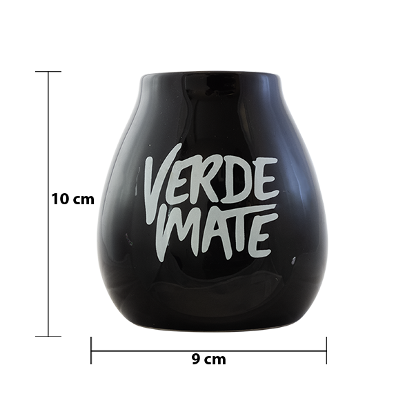 Κεραμική κούπα για μάτε με λογότυπο Verde Mate (μαύρη) 350 ml