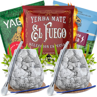 Yerba Mate Energia Set ΓΙΑ ΔΥΟ Calabash Bombilla