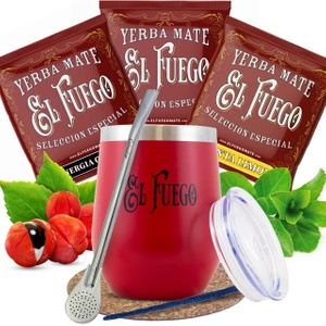 Σετ Yerba Mate El Fuego: δείγματα 3x50γρ + TermoLid + Bombilla
