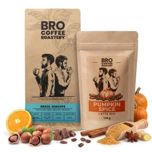 Σετ για Pumpkin Spice Latte: καφές Bro Coffee Roastery Brazil Guaxupe 1κιλό + Pumpkin Spice Latte Mix 100γρ