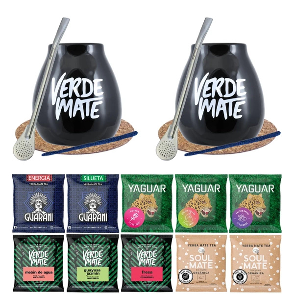 Διπλό σετ Yerba Mate Gourd Bombilla 10x50g