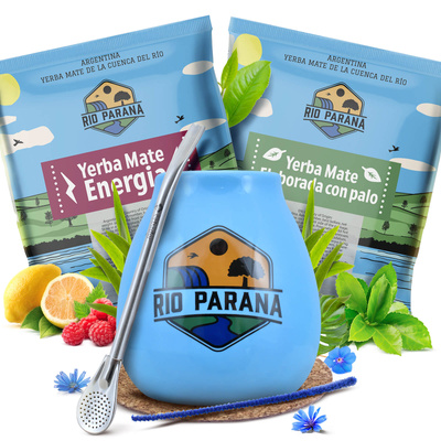Yerba Mate Rio Parana σετ 2x50g Calabash + Bombilla