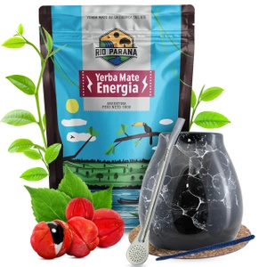 Σετ Yerba Mate Rio Parana Energia Calabash + Bombilla 500g
