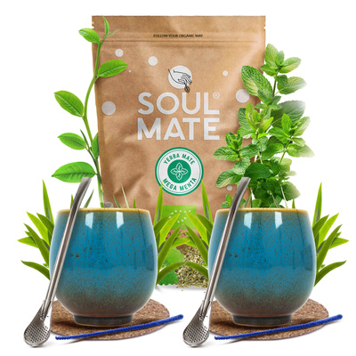 Σετ Yerba Mate Soul Mate 500γρ 0,5κιλά 2x Καλαμπάς + 2x Bombilla